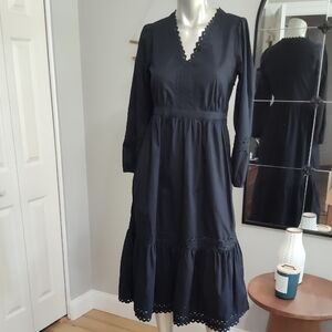 J. Crew Eyelet-trim midi dress in cotton poplin XXS